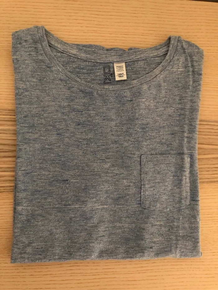 T-shirt bleu coton - photo numéro 3