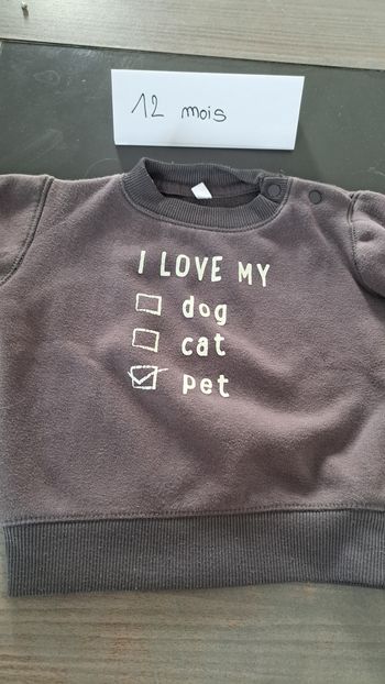Sweat gris 12 mois