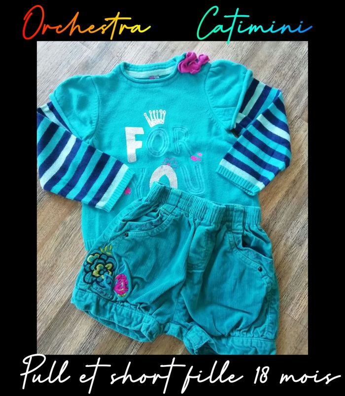 Ensemble pull short fille 18 mois Orchestra Catimini