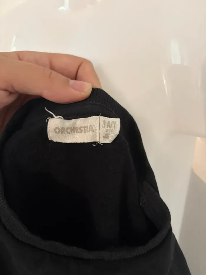 Pull Orchestra noir, cœur beige – Taille 3 ans (86 cm) - photo numéro 3
