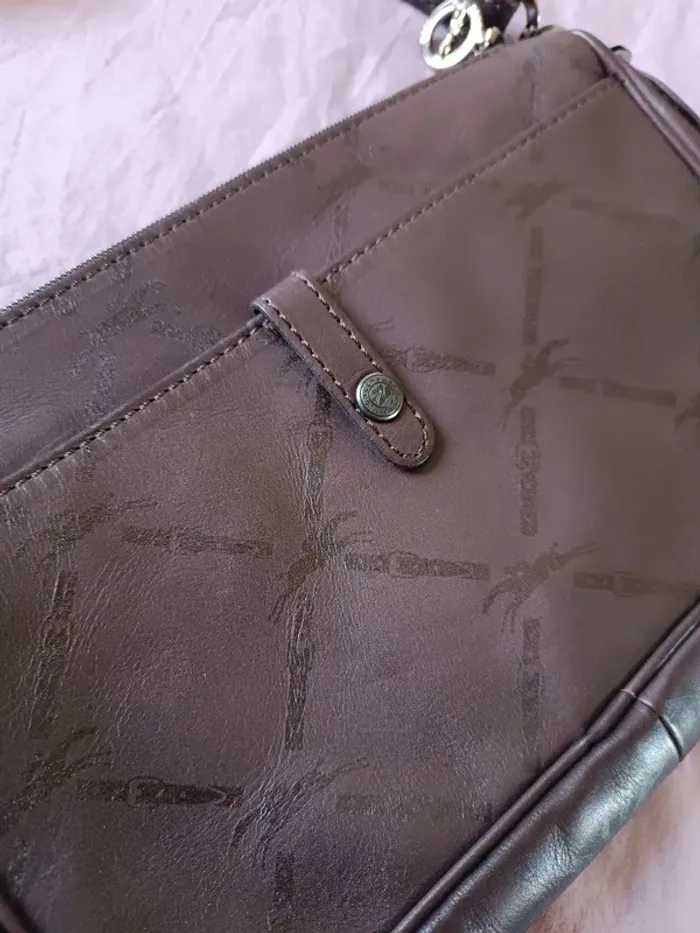 Petit sac porté épaule cuir marron longchamp neuf - photo numéro 6