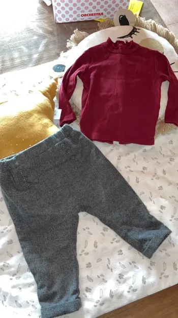 Pantalon sarouel/ haut col montant 12 mois kiabi