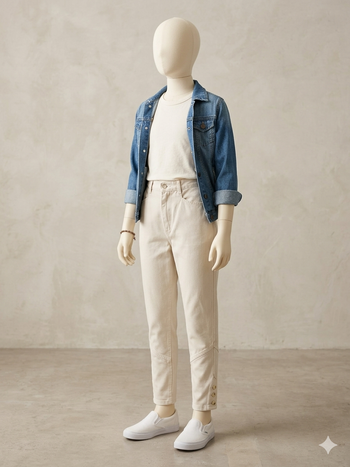 Pantalon en toile beige 12 ans JODHPUR
