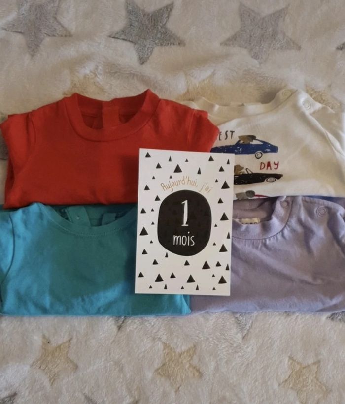 Lot tee shirt manche courte et longue bébé