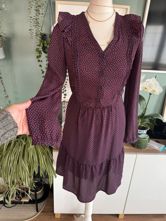 Robe manches longues bordeaux bleu marine Kookaï taille XS