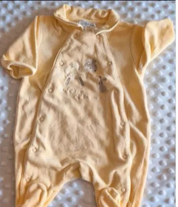 Pyjama  velours  manches  longues  Jaune  1  mois
