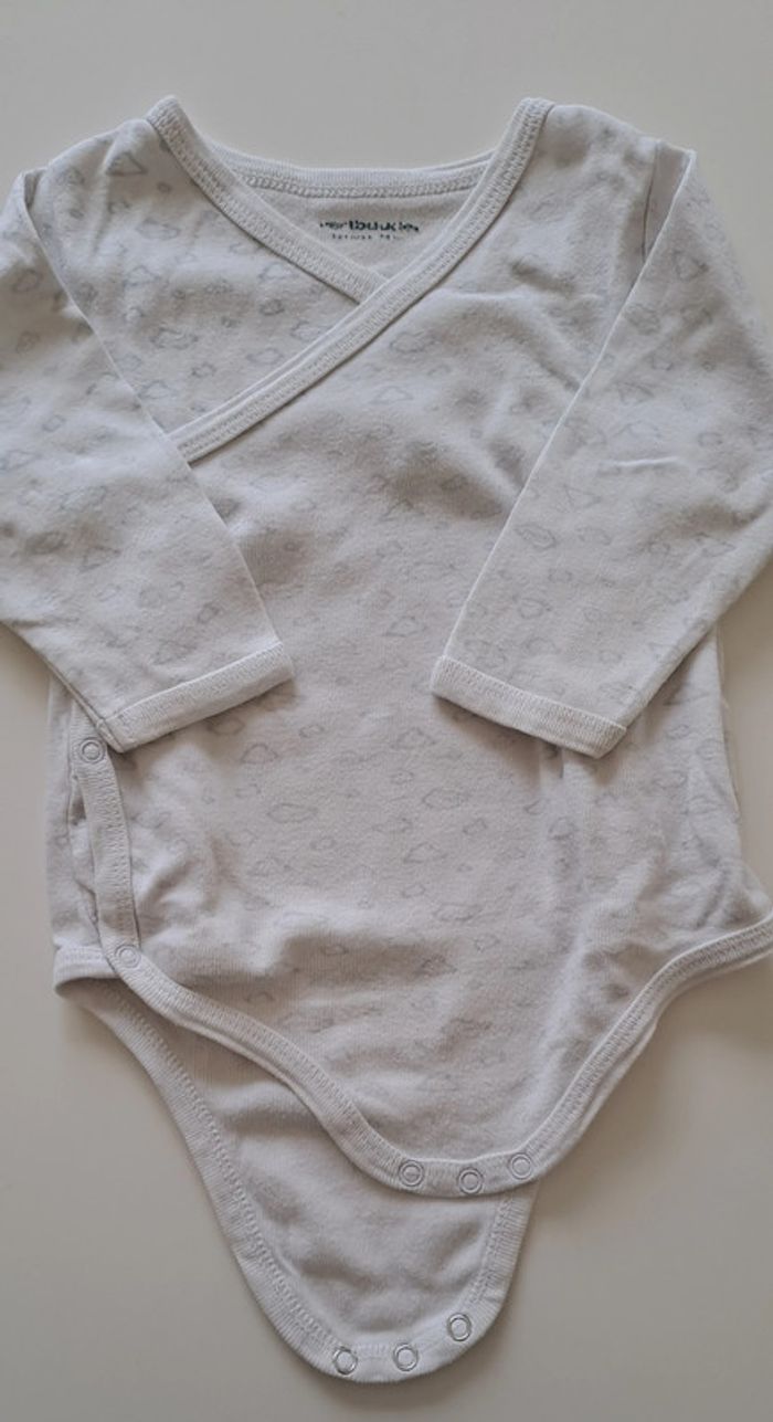 Lot de 3 bodies manches longues Vertbaudet 12 mois - photo numéro 2