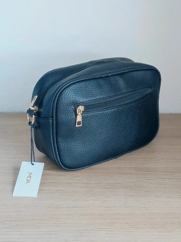 Pochette noir chevron similicuir / MOA - 25×17×8cm - photo numéro 3