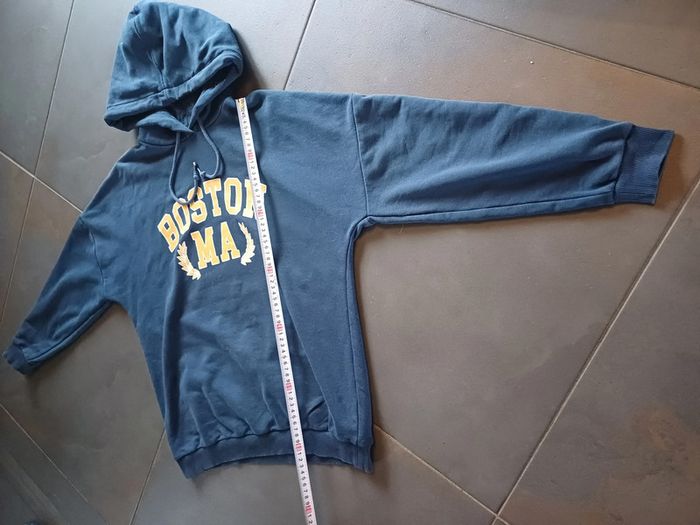 Sweat bleu à capuche - photo numéro 7