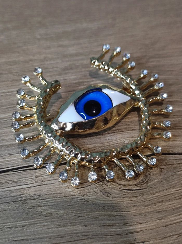 Broche oeil acier rétro - photo numéro 3