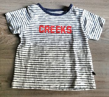 Tee-shirt blanc à rayures Creeks 18 mois