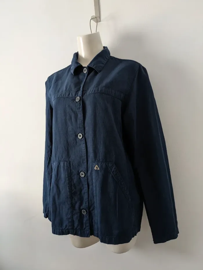 Veste marine en lin et coton - Mat de Misaine - taille L - photo numéro 3
