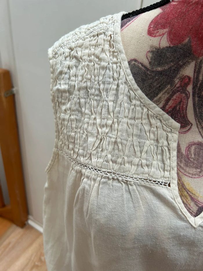 Débardeur blanc cassé kookai - taille 38 style ancien - photo numéro 3