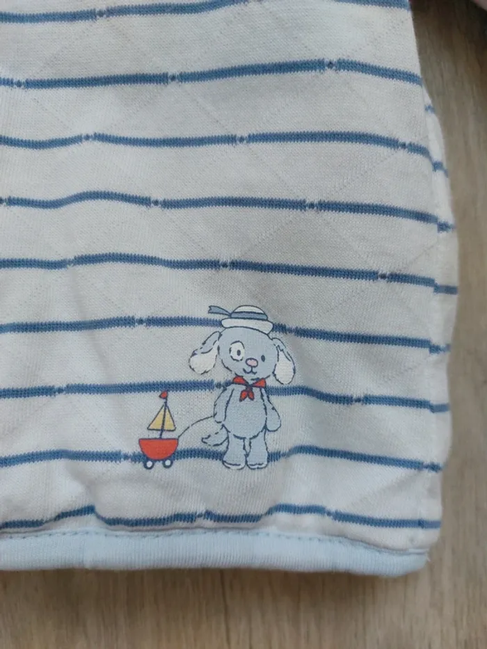 Veste lignée à capuche + bonnet mi-saison Mon premier major 12M - photo numéro 2