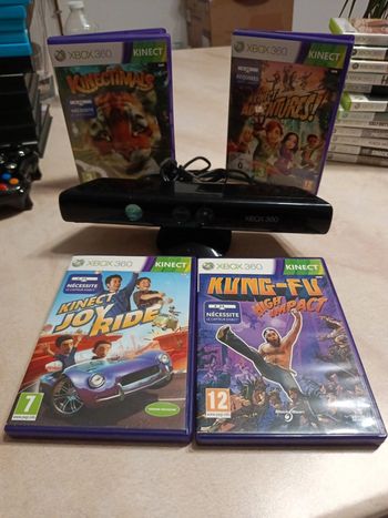 Lot kinect xbox360 avec 4 jeux