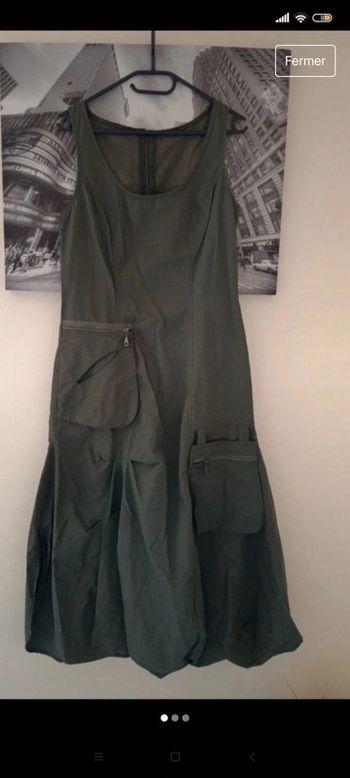 Robe longue d été kaki t 38