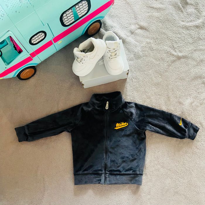 Ensemble survêtement bébé velour noir et doré - photo numéro 2