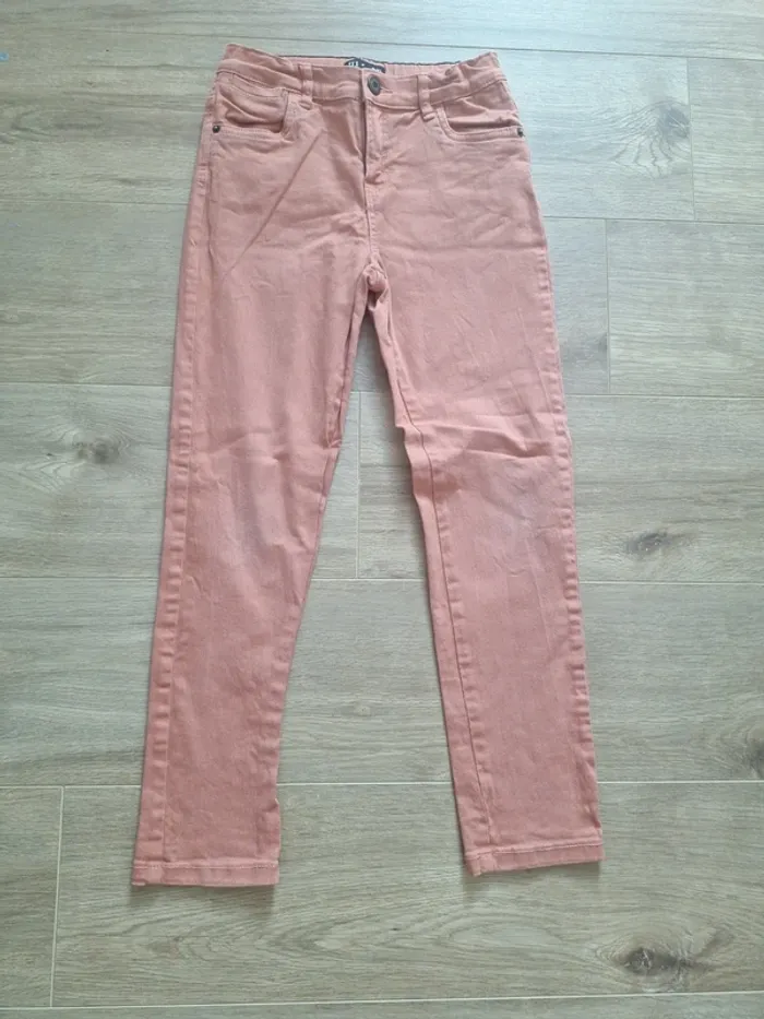 Pantalon jean slim fille 9-10 ans tex rose poches
