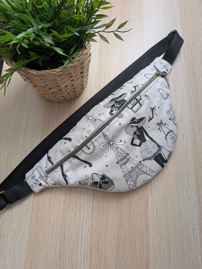 sac banane femme en tissu I love Paris