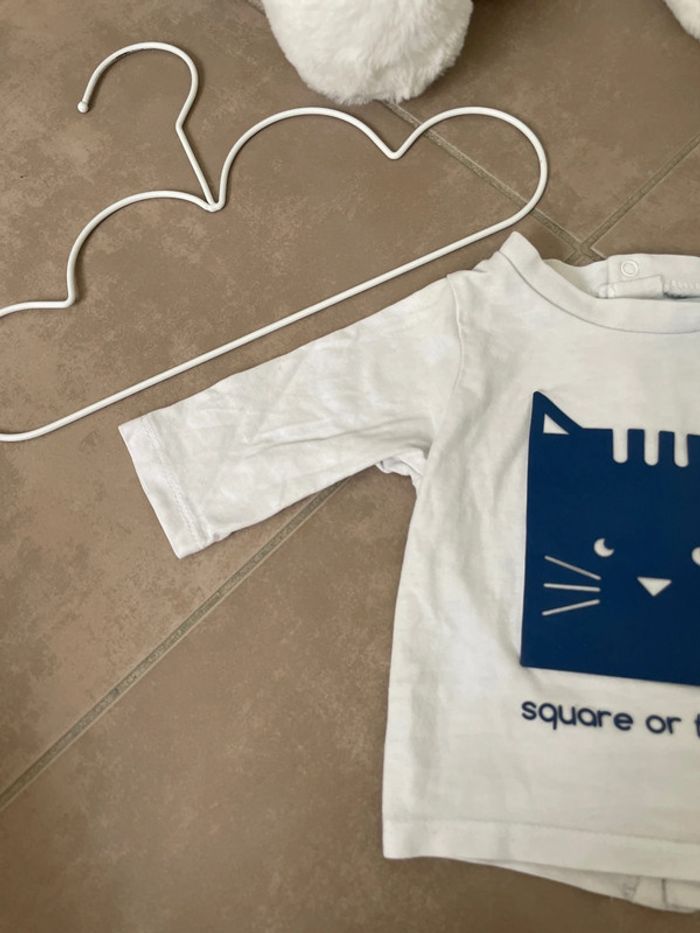 T-shirt haut manches longues bébé mixte 1 mois obaibi - photo numéro 3