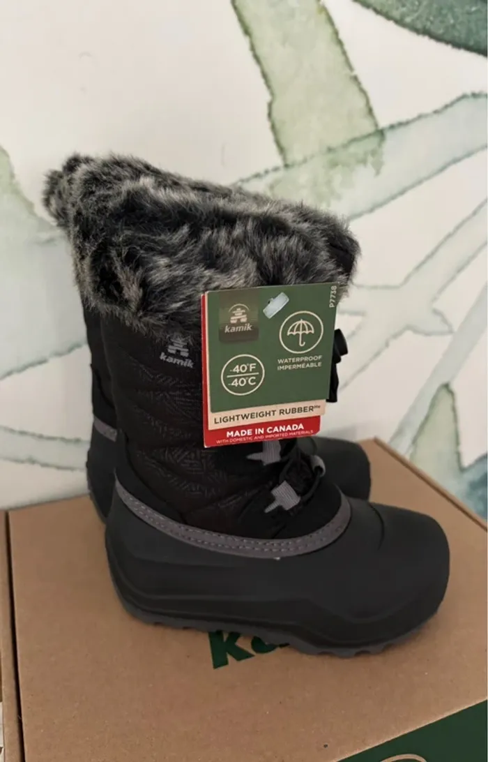 Bottes de neige après ski enfant fourrées noir 26 - photo numéro 3