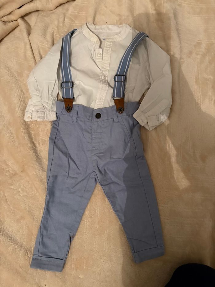 Ensemble salopette chemise