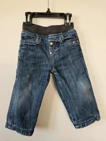 💙 Jean bébé denim bleu Grain de Blé 18 mois motif ancre marin 💙