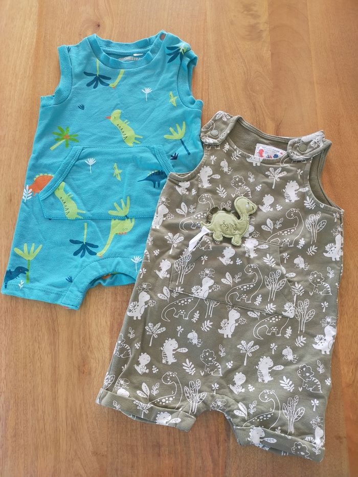 🦖 Lot de 2 barboteuses/combi-shorts dinosaures 🦕