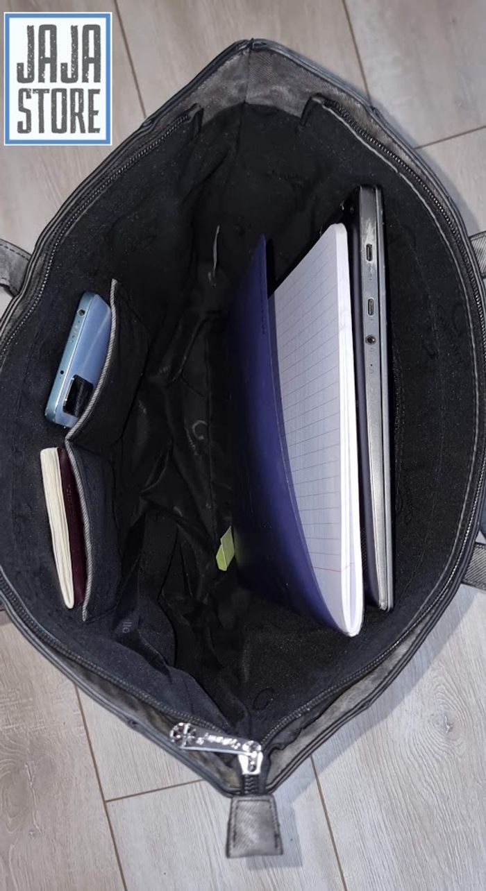 Sac à Main effet Denim Noir, Gallantry Paris - photo numéro 3