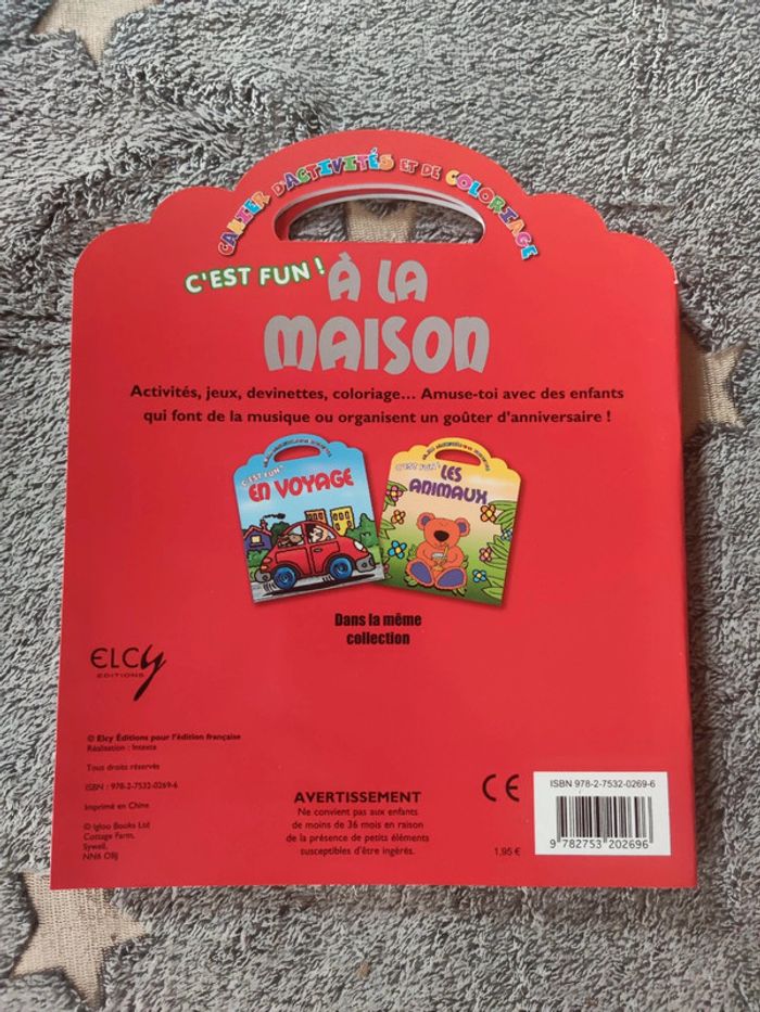 Livre cahier d'activités et de coloriage c'est fun a la maison - photo numéro 2