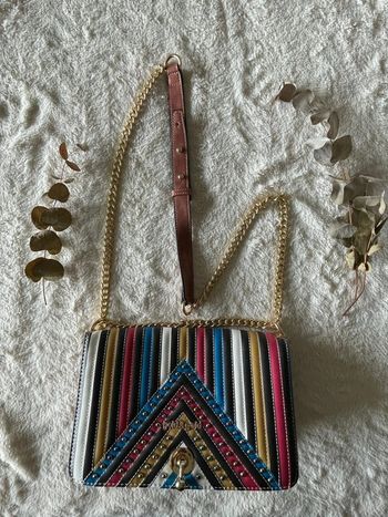 Superbe sac rayures multicolore