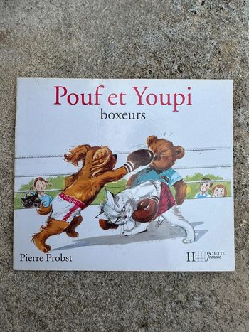 Livre album Caroline Câlin Pierre Probst Pouf et Youpi boxeurs Hachette Jeunesse vintage