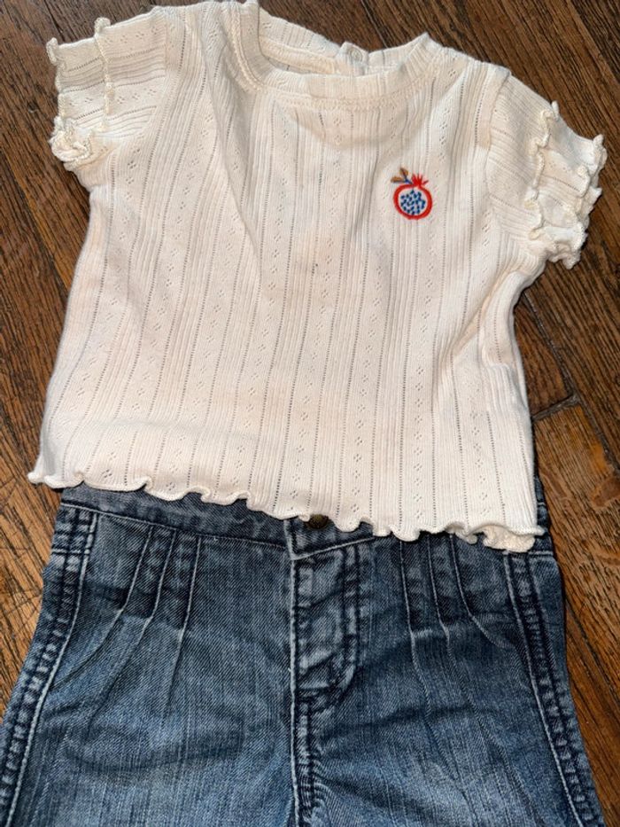 T-shirt Bout’chou et short vertbaudet 6 mois - photo numéro 2