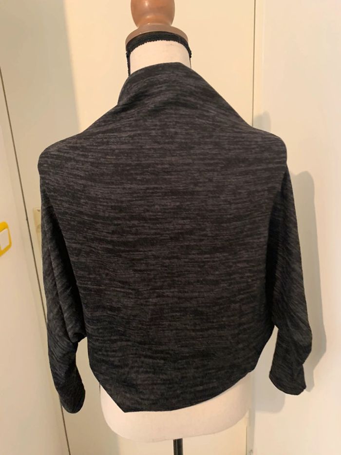 Gilet veste noir un peu gris chiné - photo numéro 3