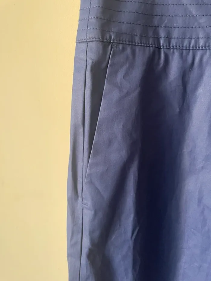 Pantalon large enduit bleu - photo numéro 4