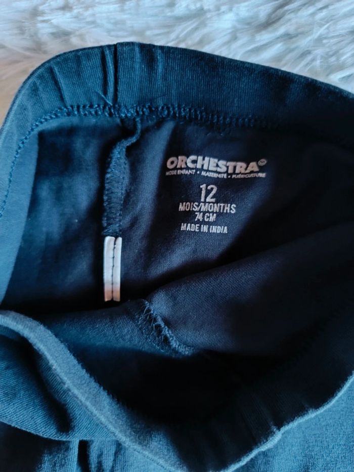 1€ Short cycliste - Legging court bleu marine T. 12 mois Orchestra - photo numéro 6