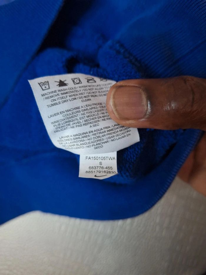 Sweat à capuche vintage nike bleu - taille S - photo numéro 9