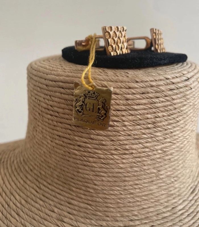 🔥 Boutons de manchettes chic vintage . Neuf. Plaqué or. - photo numéro 7