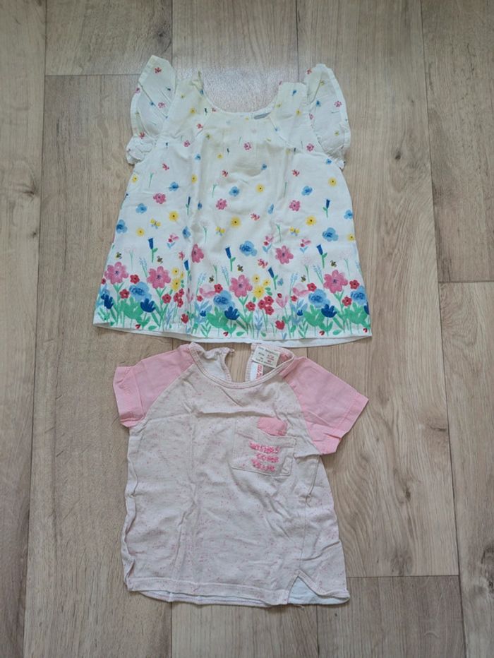 Lot de 15 tee-shirts + 1 gilet fille 12 Mois 74cm - photo numéro 2