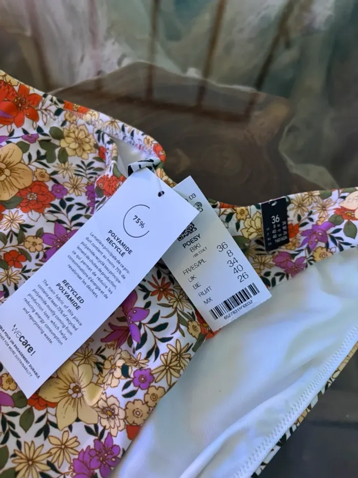 Bas de maillot de bain Etam biki fleurs 36 - photo numéro 5