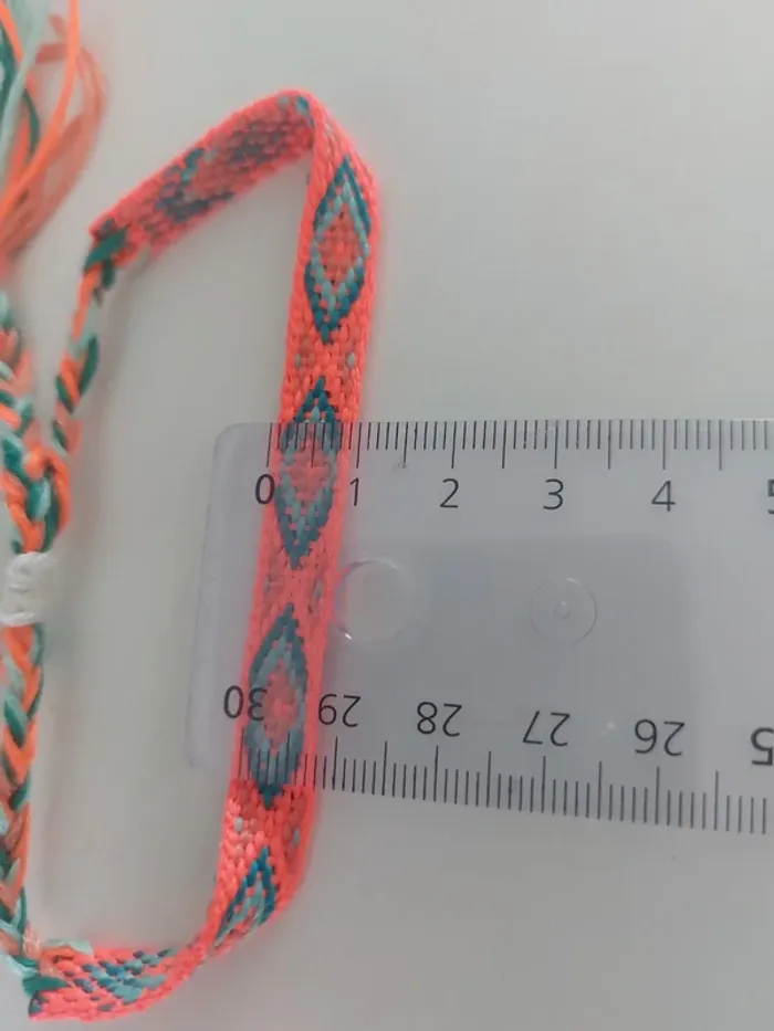 Bracelet tissé orange fluo - photo numéro 3