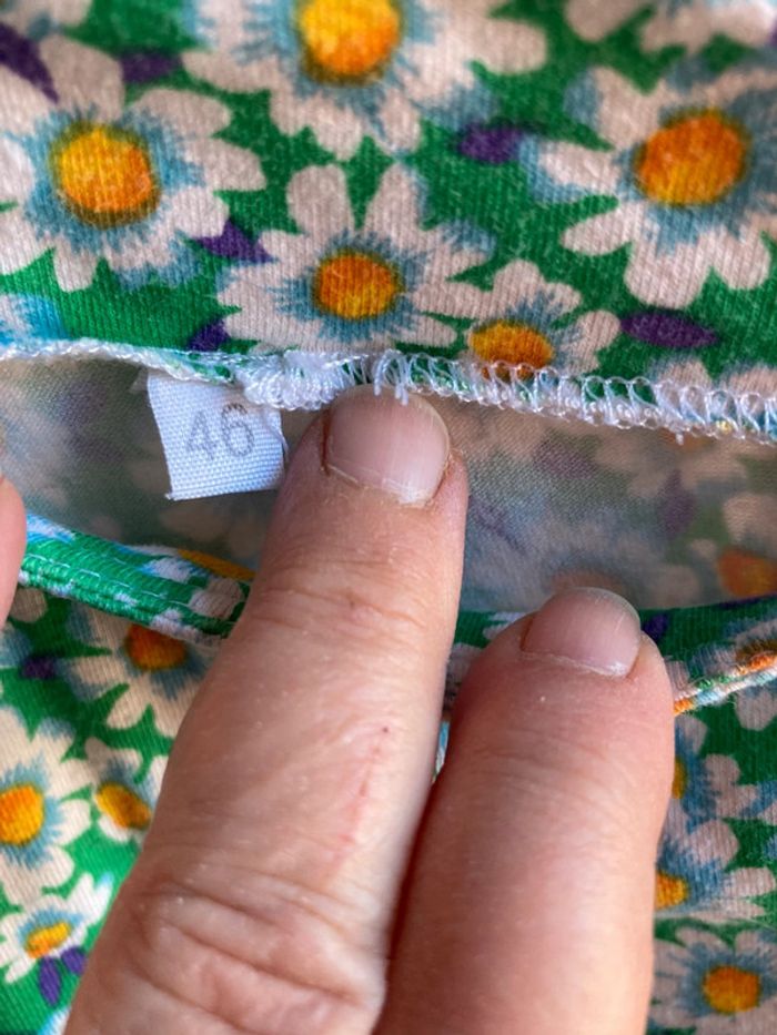 Superbe robe midi véritable vintage marguerite fleurs, zip au dos taille 46 - photo numéro 4