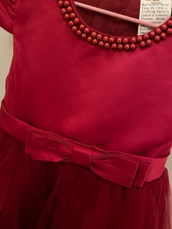 Robe de fête rouge dentelle - photo numéro 2