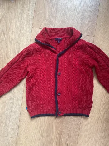 Gilet en maille sergent major rouge esprit marin