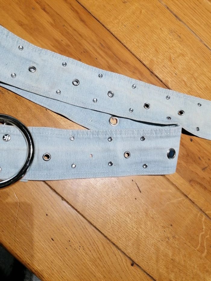 Ceinture large jean délavée - photo numéro 3