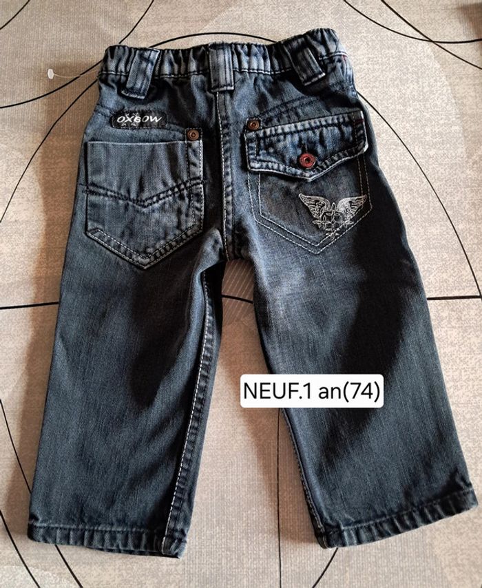 Ensemble pantalon jean et Tee-shirt NEUFS pour garçon 1 an - photo numéro 3