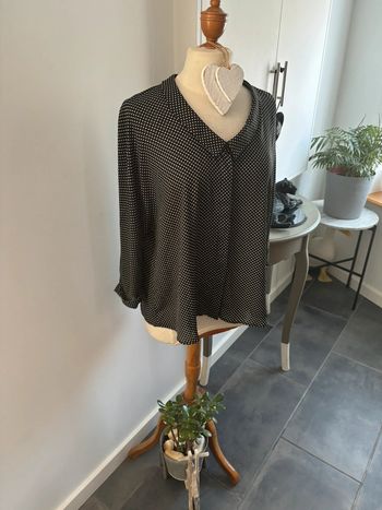 Blouse Zara à pois Noir/blanc XL