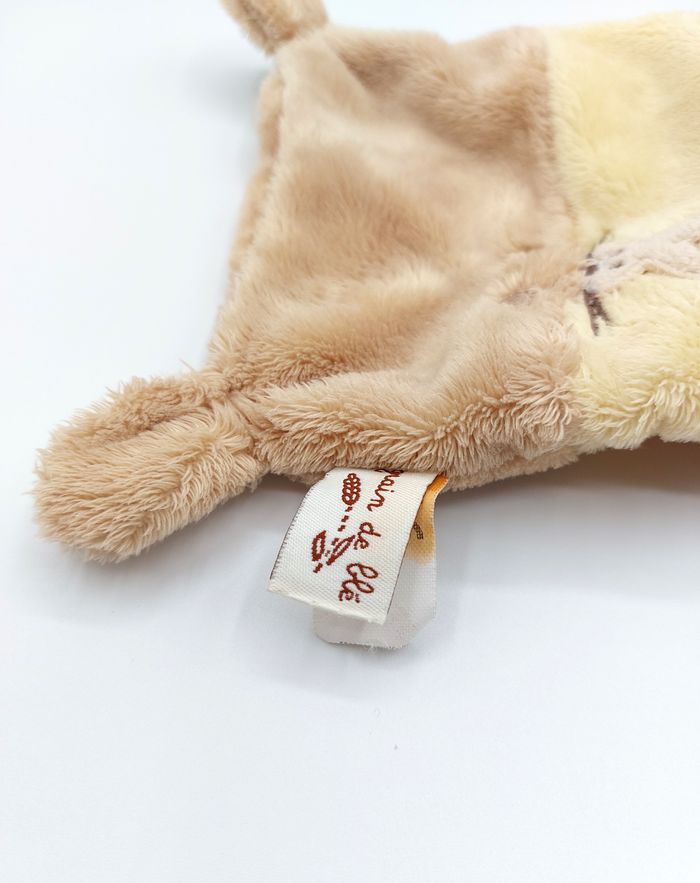Doudou plat ours déguisé en lapin jaune beige GRAIN DE BLE Z Zannier - photo numéro 5