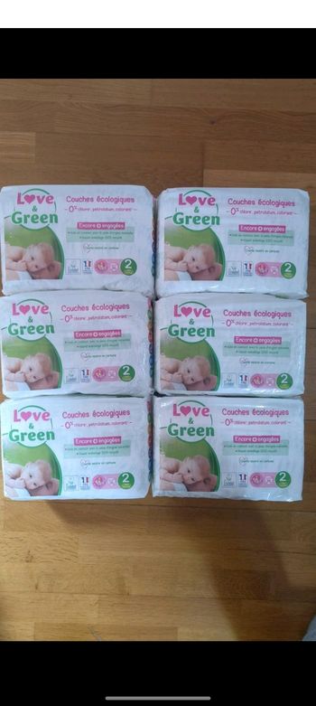 6 paquets de couches Love and green taille 2