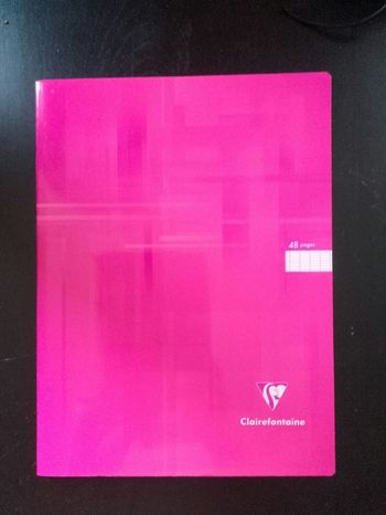 Cahier 24x32 - 48 pages - Rose - grands carreaux